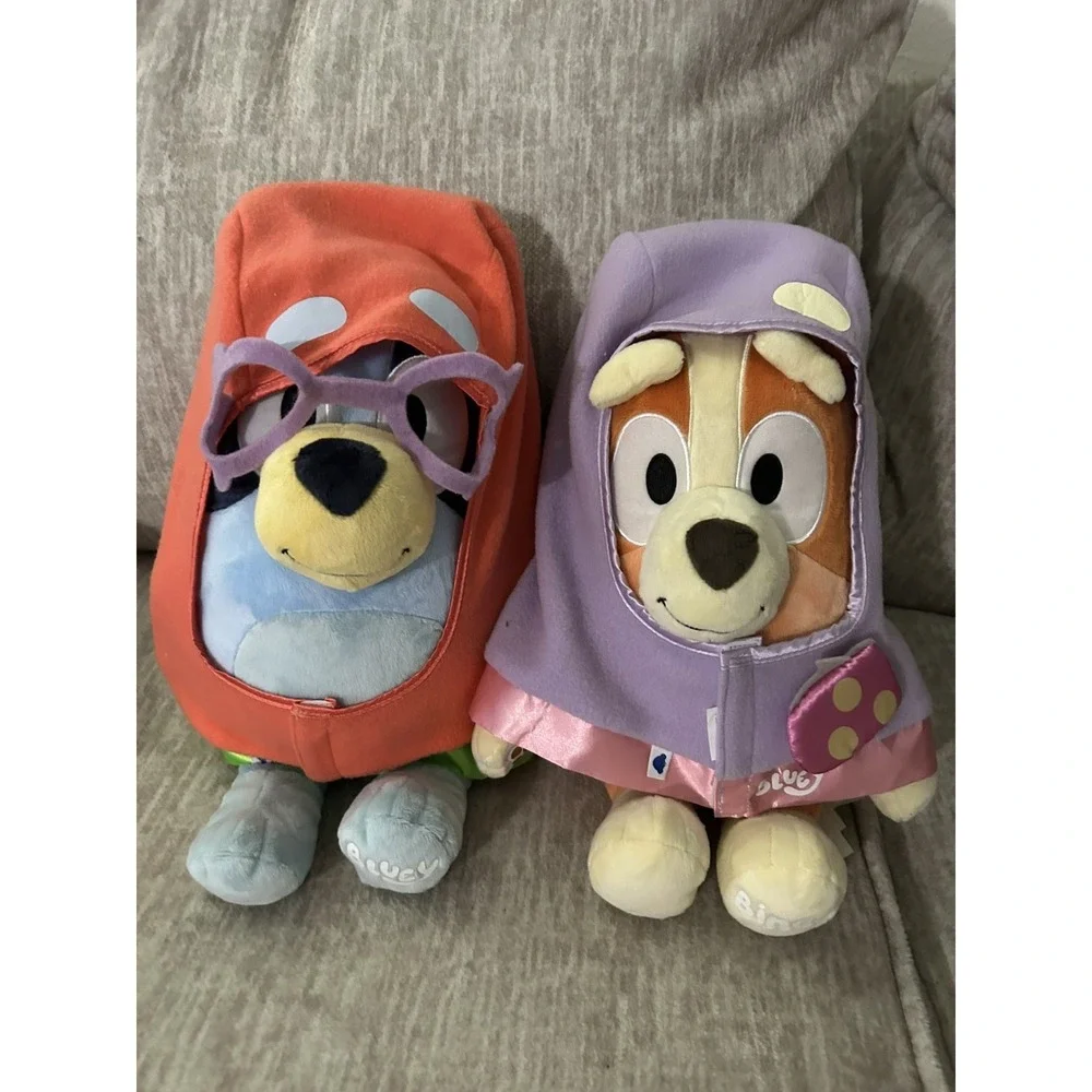 Build A Bear Bluey and Bingo Plush With Janet And Rita Costumes. Ready To Ship